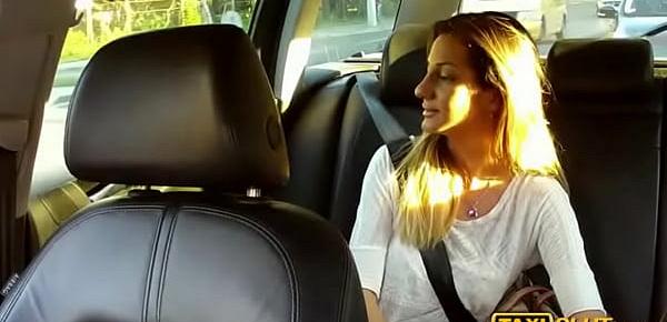  Amateur babe Alice sucks cock and banged inside a cab